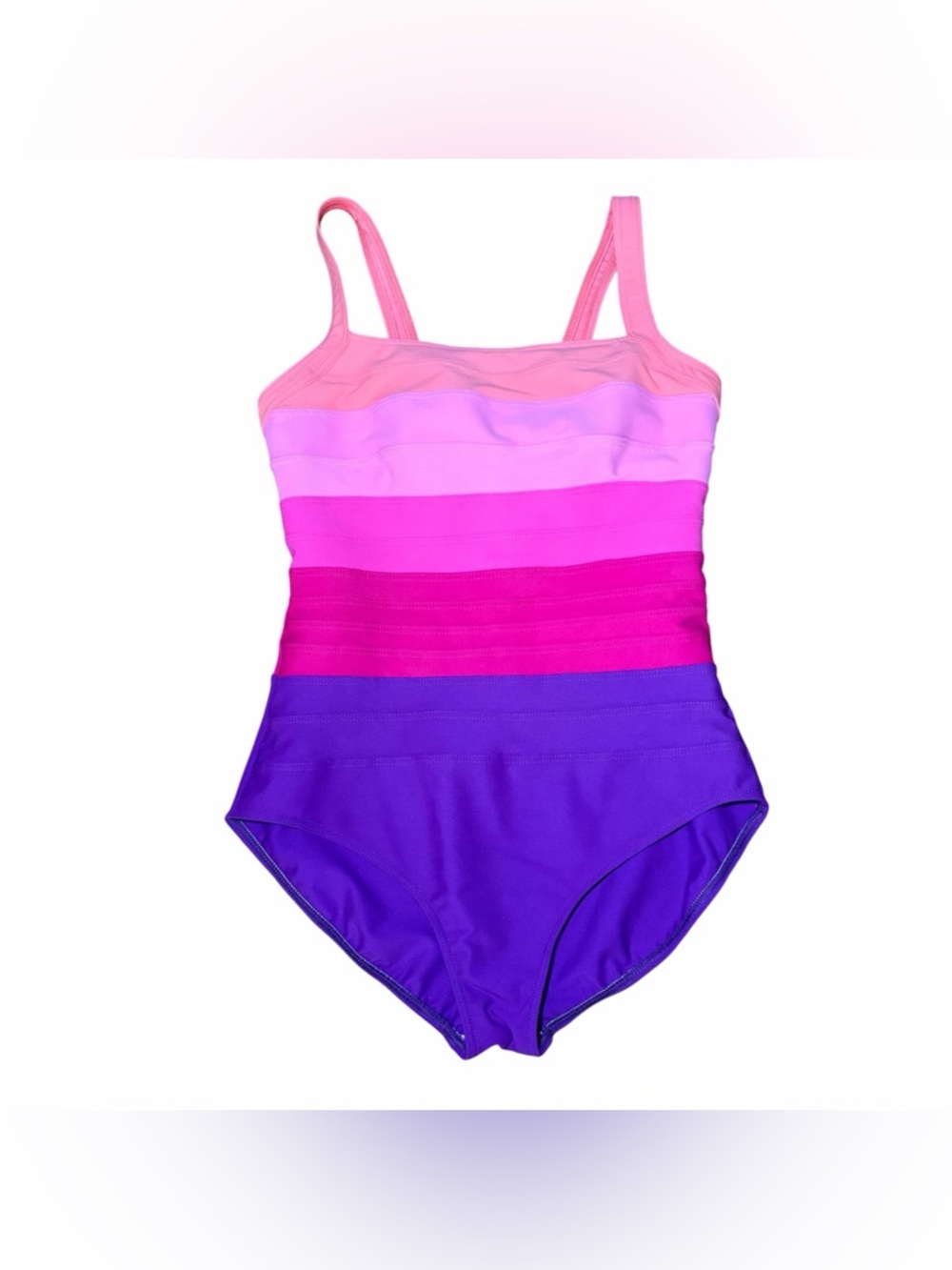 Miraclesuit Size 16 Underwire One-Piece Colorful Swimsuit Purple Pink Coral